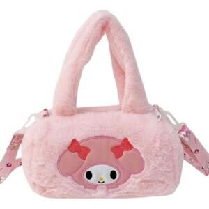 My Melody Pink Plush Crossbody Handbag